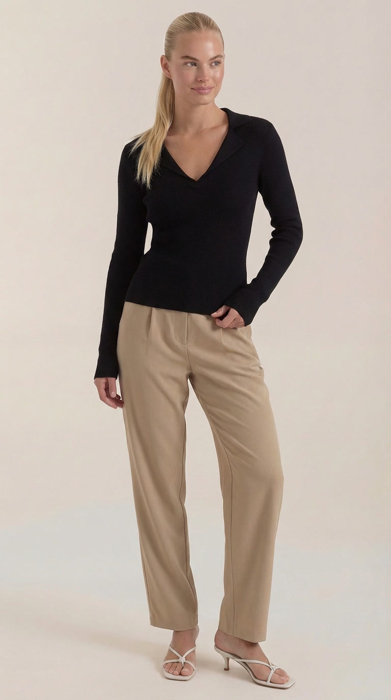 Carlota | Suéter de Punto con Cuello Elegante