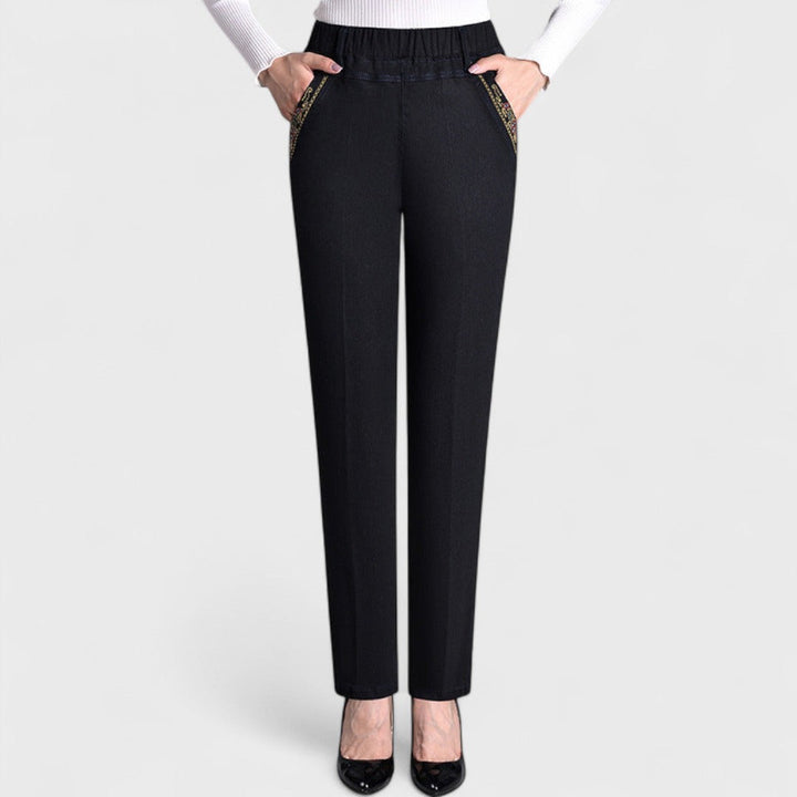 Maira - Jeans de mujer con bolsillos laterales y cintura elástica