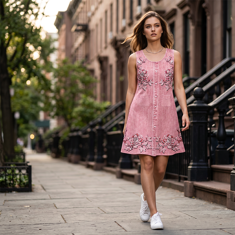 Carien | Vestido sin Mangas de Estampado Floral