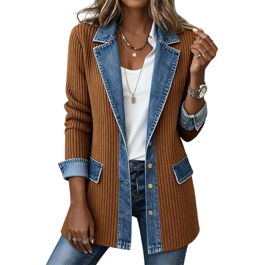 Rocío | Chaqueta de Punto con Cuello Vaquero