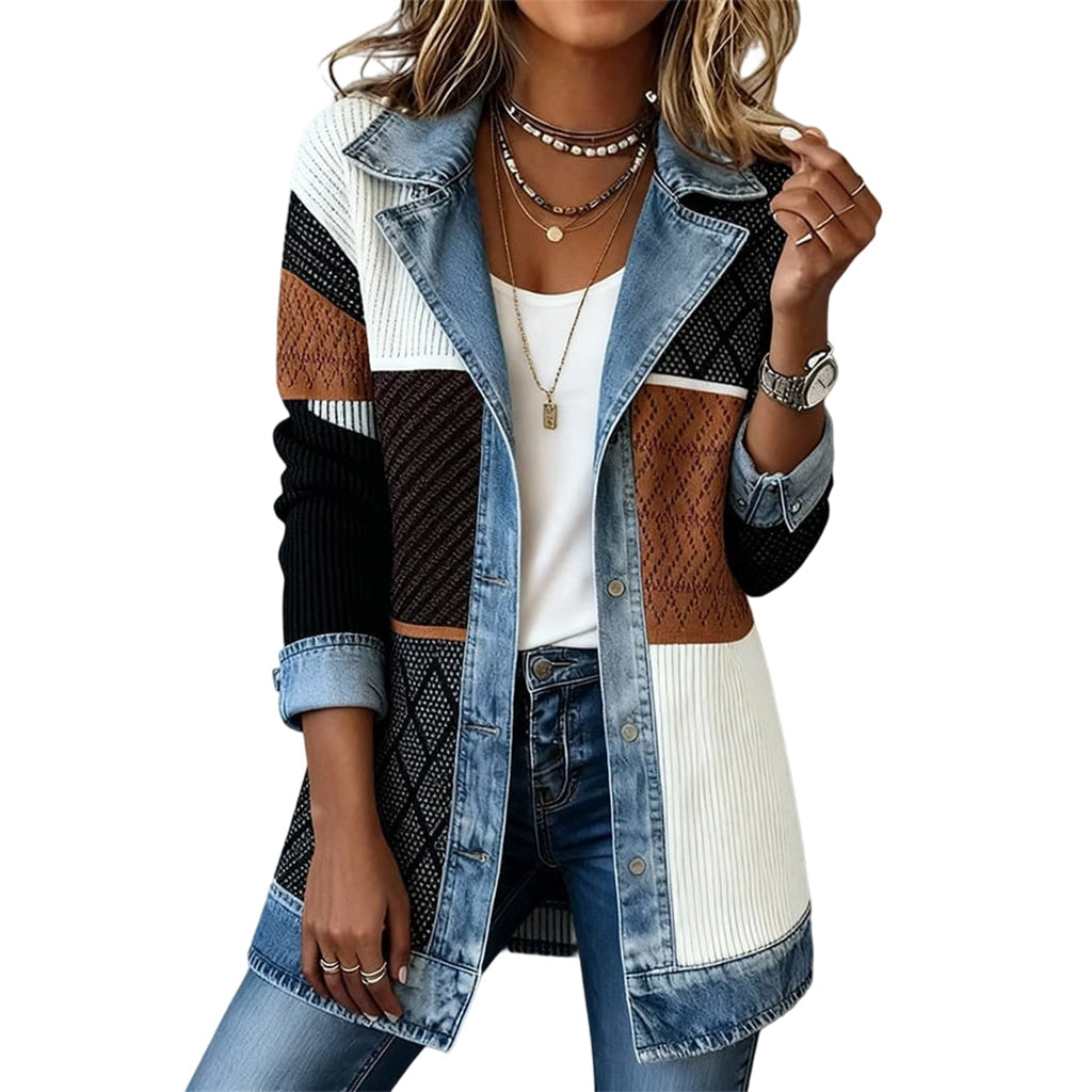Rocío | Chaqueta de Punto con Cuello Vaquero