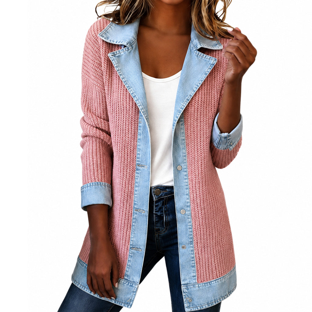 Rocío | Chaqueta de Punto con Cuello Vaquero