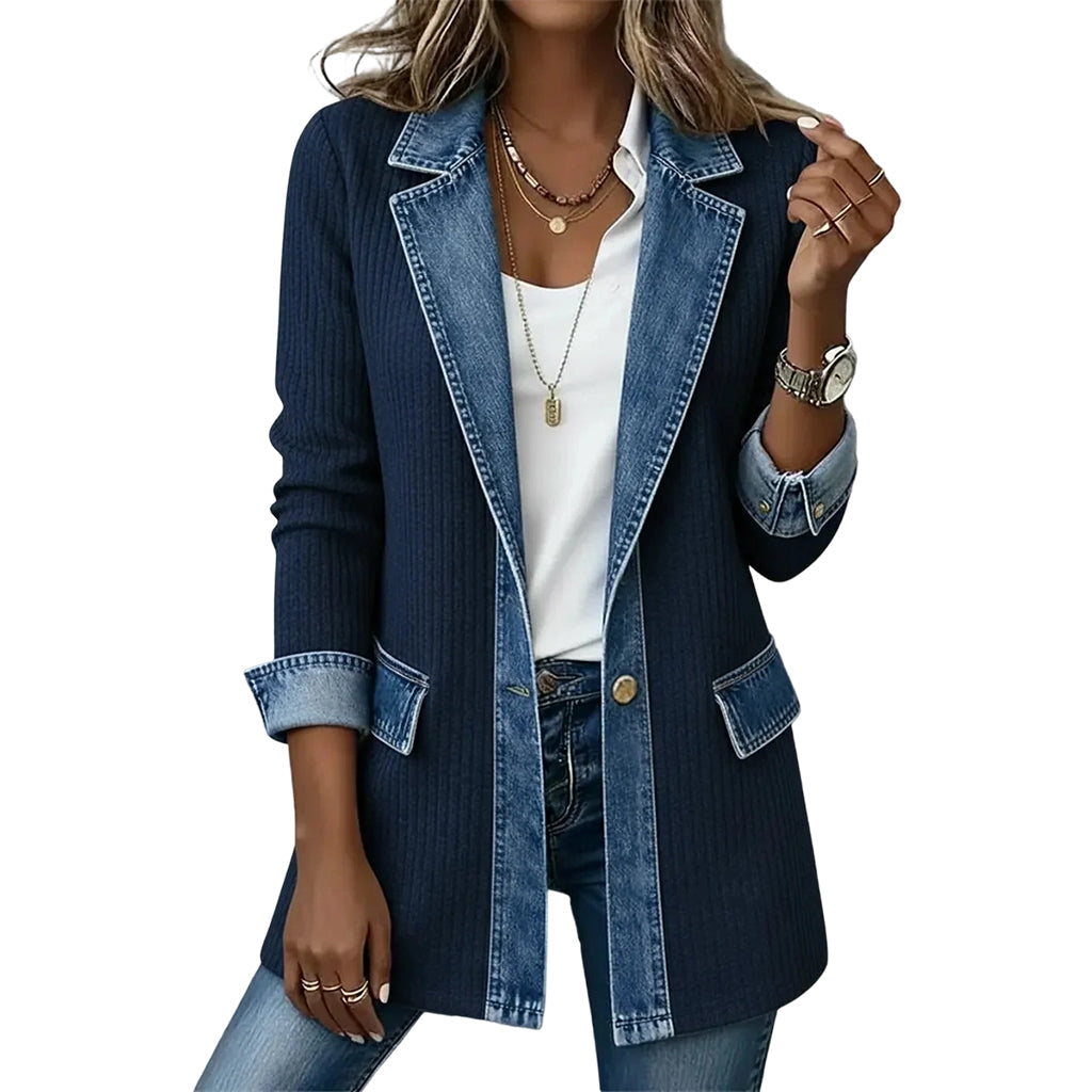 Rocío | Chaqueta de Punto con Cuello Vaquero