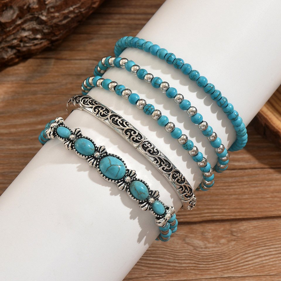 Celestina | Set de Pulseras con Cuentas Turquesa
