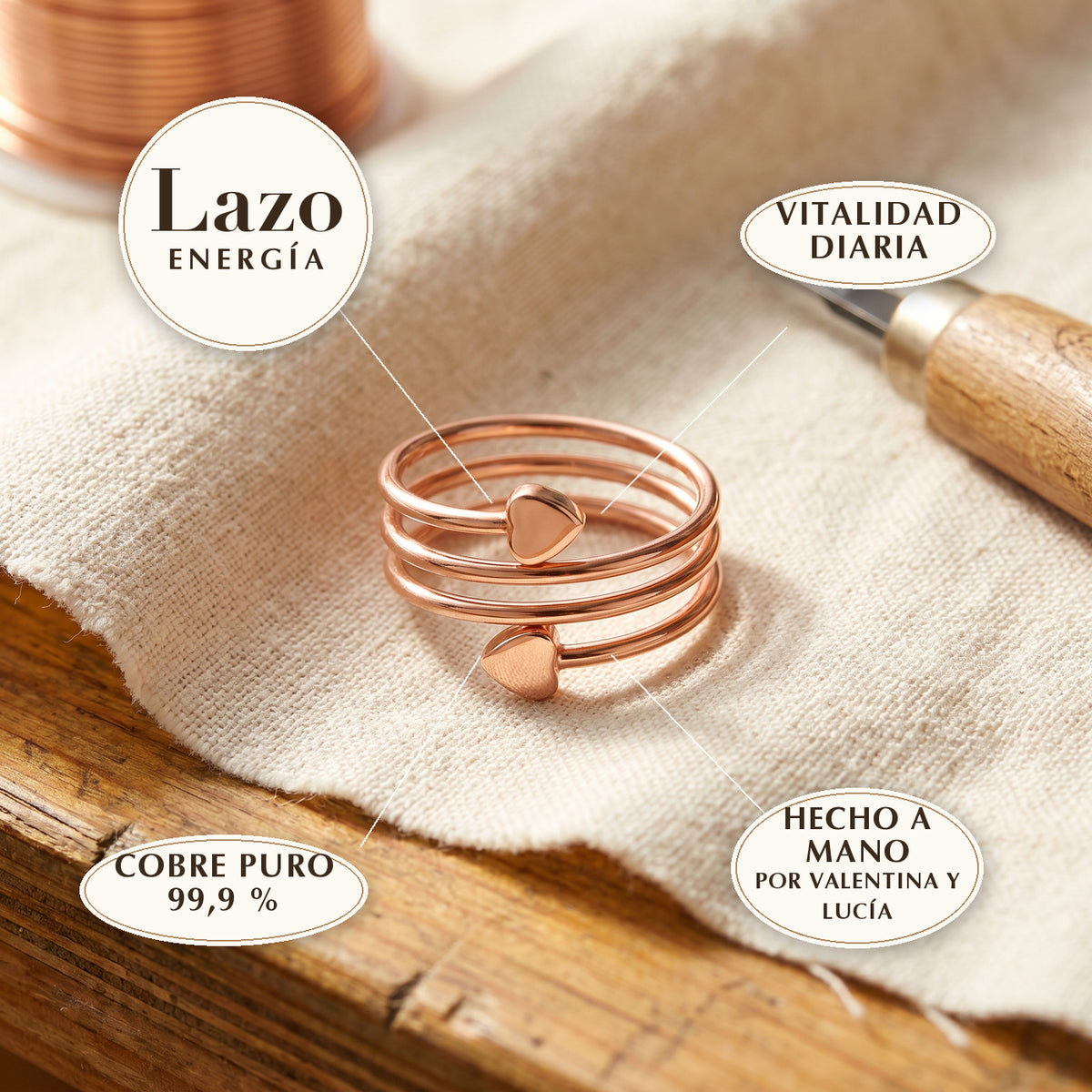 Anillo de cobre Lazo