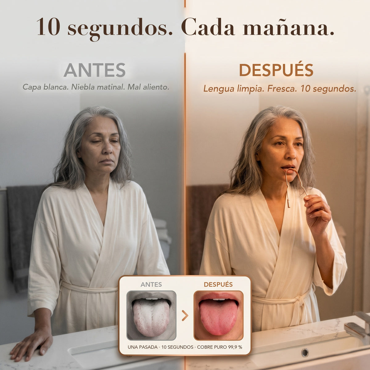 10 segundos cada mañana: antes y después