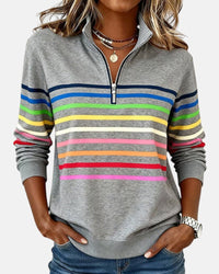 Madison | Sudadera de Media Cremallera con Rayas