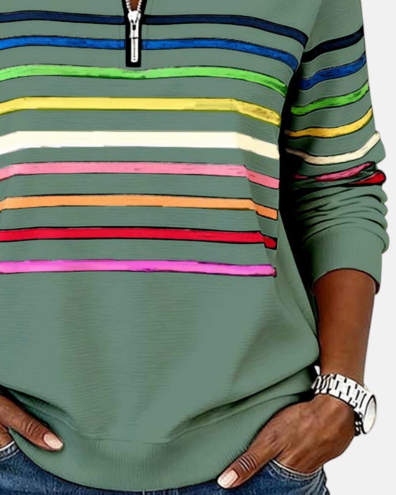 Madison | Sudadera de Media Cremallera con Rayas