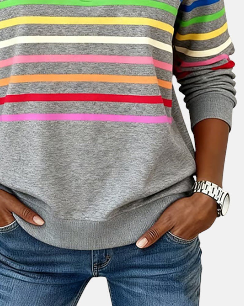 Madison | Sudadera de Media Cremallera con Rayas